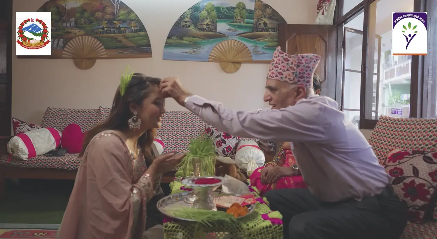 A frame from our Dashain TVC for the Health Insurance Board